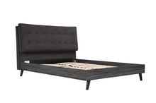 1962DGK King Bed with Upholstered Headboard, Dark Grey