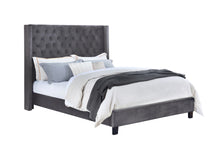 1992GYK King Upholstered Platform Bed, Grey