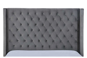 1992GYK King Upholstered Platform Bed, Grey