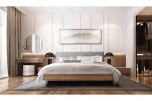 5890GYQ Queen Platform Bed with Upholstered Headboard