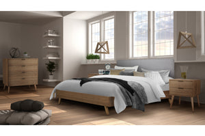 5890GYQ Queen Platform Bed with Upholstered Headboard