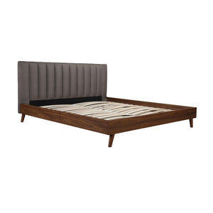 5891GYK King Platform Bed with Upholstered Headboard