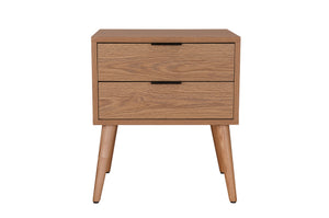 589NA-4 Nightstand with Two Drawers, Natural Finish