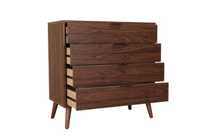 589WN-9 Chest with Four Drawers, Walnut Finish