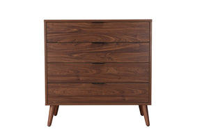 589WN-9 Chest with Four Drawers, Walnut Finish