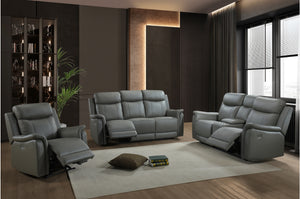 99840PN-GY-2C Power Reclining Loveseat with Console