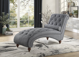 1162NGY-5 Chaise with Nailhead and Pillow