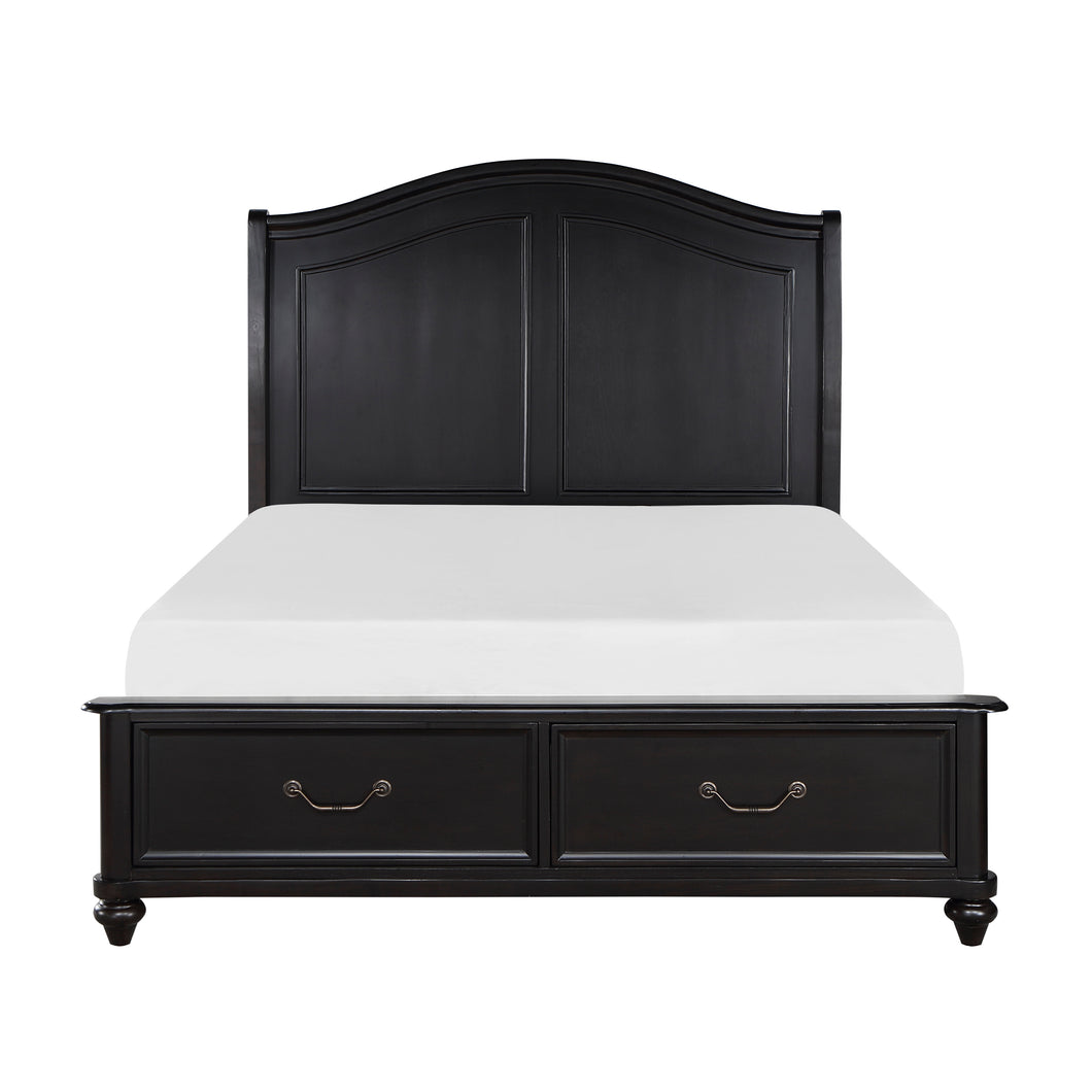 1420-1* Queen Platform Bed with Footboard Storage