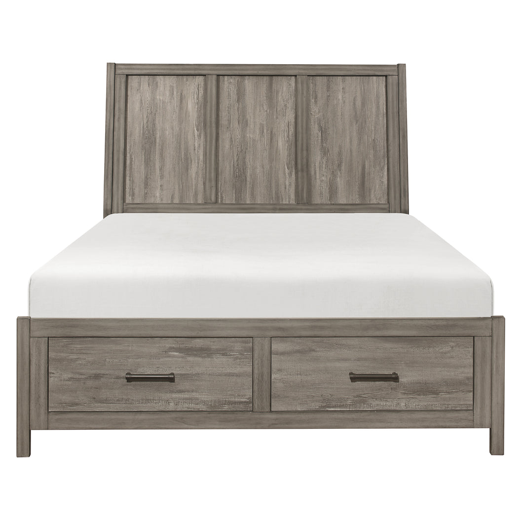 1526-1* Queen Platform Bed with Footboard Storage