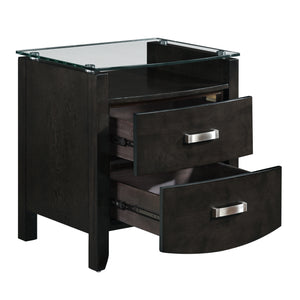 1737NGY-4 Night Stand, Glass Top