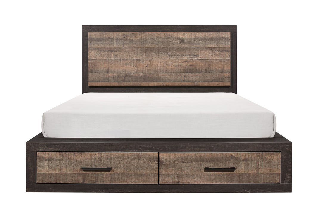 1762-1* Queen Platform Bed with Footboard Storage