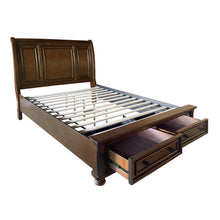2159-1* Queen Sleigh Platform Bed with Footboard Storage