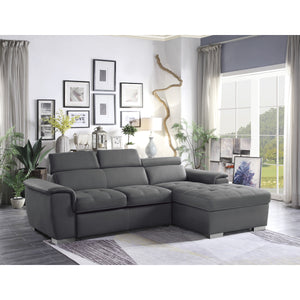 8228GY* 2-Piece Sectional with Pull-out Bed and Hidden Storage