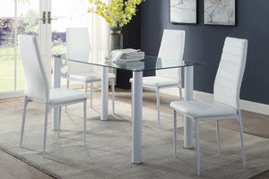 5538W* Dining Table, Glass Top