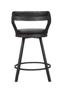 5566-24BK Swivel  Counter  Height Chair, Black
