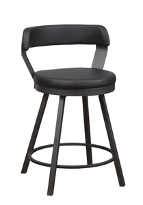 5566-24BK Swivel  Counter  Height Chair, Black