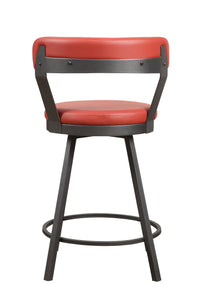 5566-24RD Swivel Counter Height Chair, Red