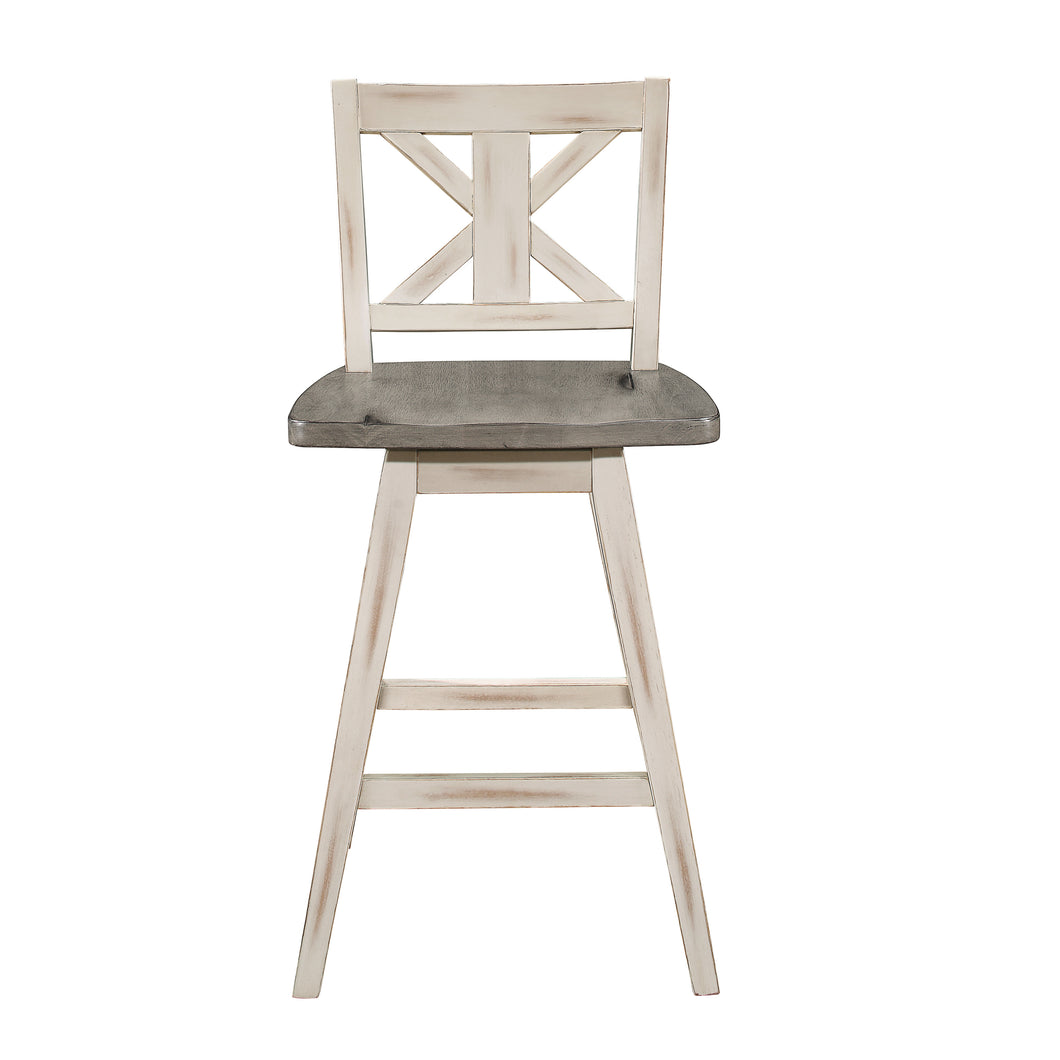 5602-24WT Swivel Counter Height Chair, White