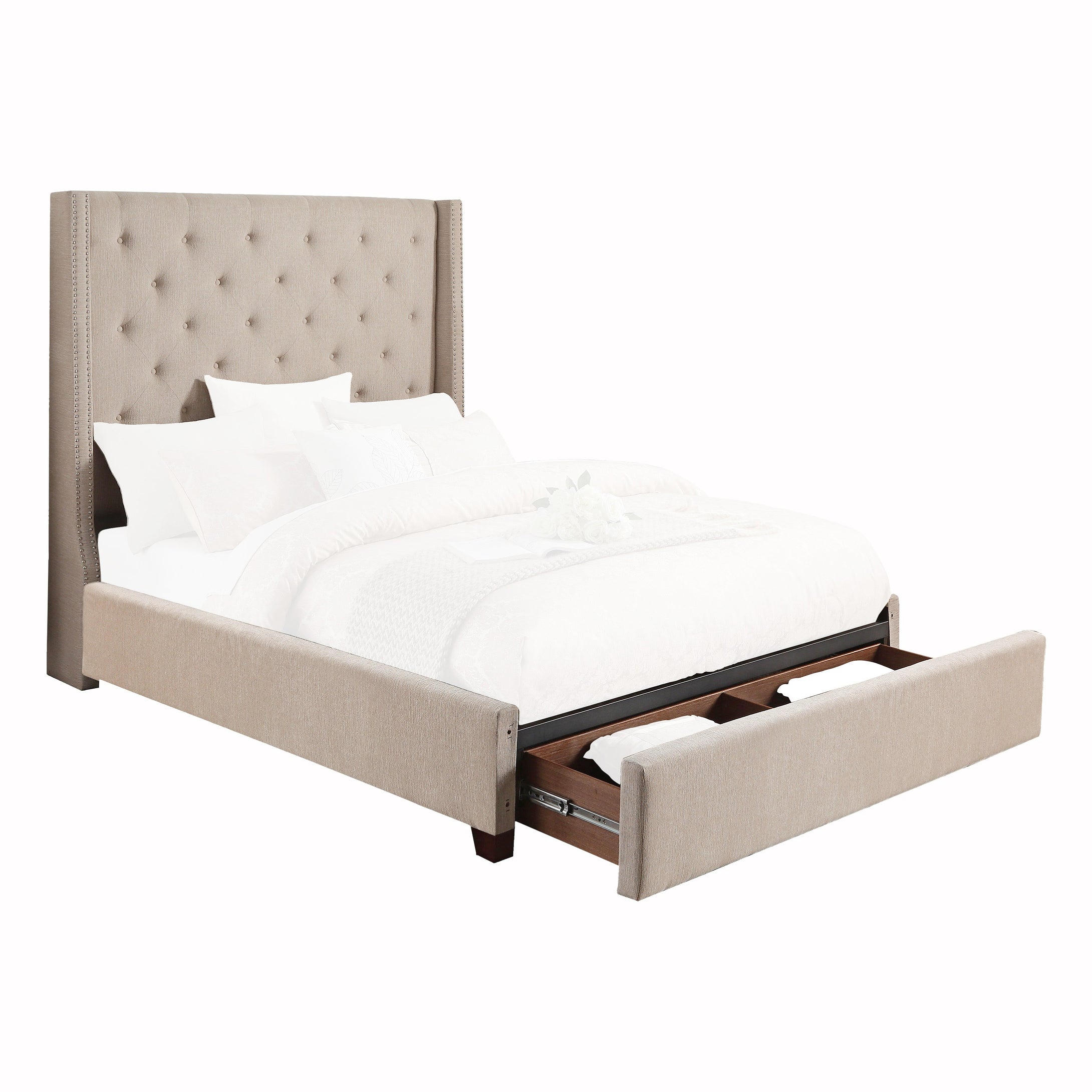 5877FBE-1DW* Full Bed Platform Bed with Storage Footboard