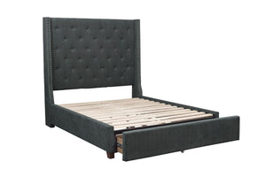 5877GY-1DW* Queen Platform Bed with Storage Footboard