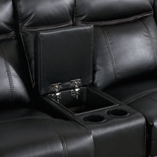 8201BLK-2 Double Glider Reclining Love Seat with Center Console