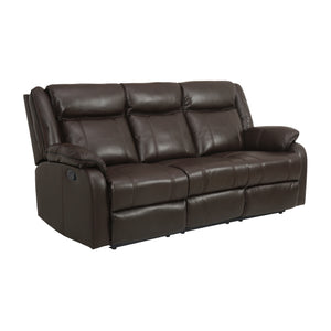 8201BRW-3 Double Reclining Sofa with Center Drop-Down Cup Holders