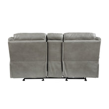 8206GRY-2 Double Glider Reclining Love Seat with Center Console, Receptacles and USB Ports
