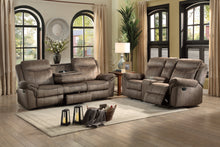 8206NF-2 Double Glider Reclining Love Seat with Center Console, Receptacles and USB Ports
