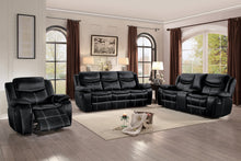 8230BLK-2 Double Glider Reclining Love Seat with Center Console