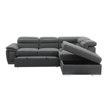 8277NGY* 3-Piece Sectional with Pull-out Bed and Storage Ottoman