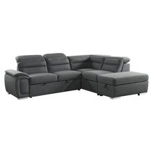 8277NGY* 3-Piece Sectional with Pull-out Bed and Storage Ottoman