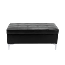 8378BLK*3 3-Piece Sectional with Right Chaise and Ottoman