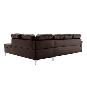 8378BRW*3 3-Piece Sectional with Right Chaise and Ottoman