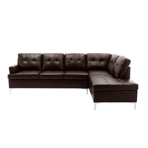 8378BRW*3 3-Piece Sectional with Right Chaise and Ottoman