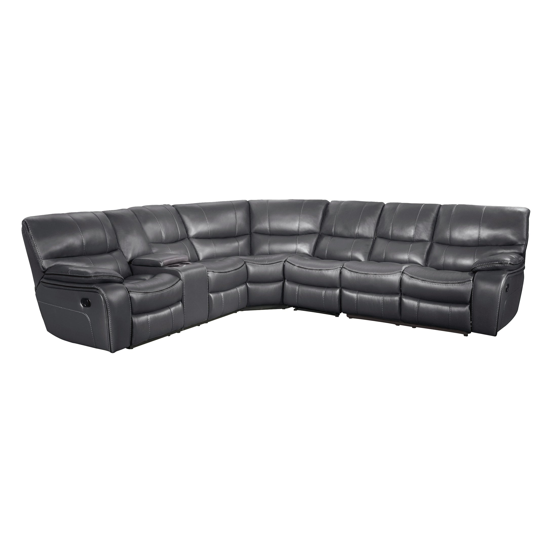 8480GRY*4SC 4-Piece Modular Reclining Sectional with Left Console