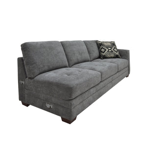 9212GRY*3OT Sectional with Storage Ottoman