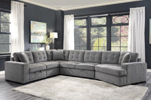 9401GRY*42LRU 4-Piece Sectional with Pull-out Ottoman