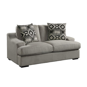 9404GY-2 Love Seat with 2 Pillows