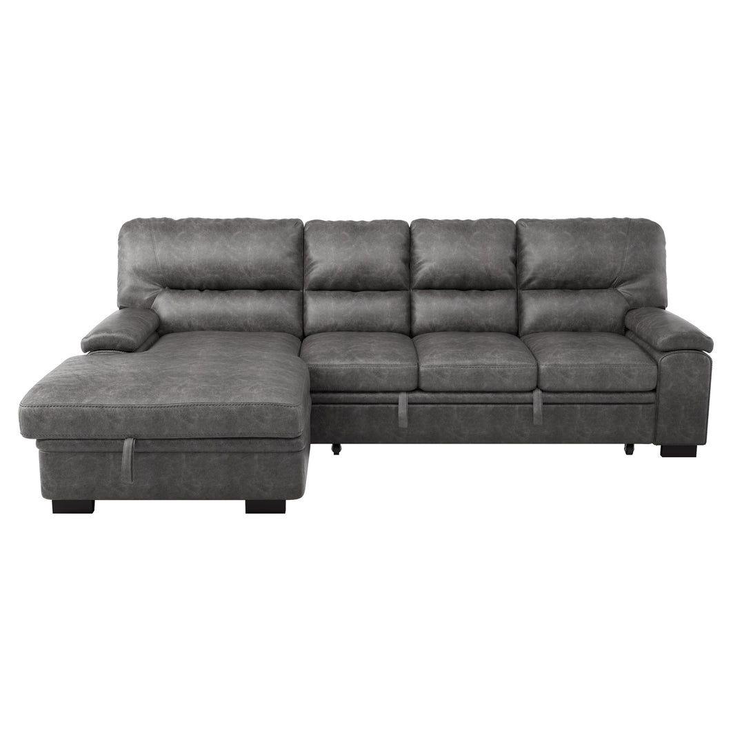 9407DG*2LC3R 2-Piece Sectional with Pull-out Bed and Left Chaise with Hidden Storage