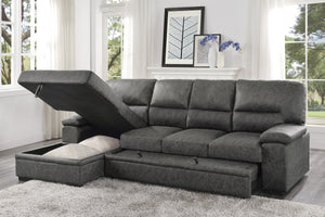 9407DG*2LC3R 2-Piece Sectional with Pull-out Bed and Left Chaise with Hidden Storage