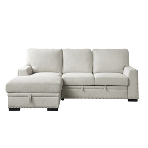 9468BE*2LC2R 2-Piece Sectional with Pull-out Bed and Left Chaise with Hidden Storage