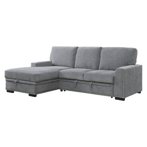 9468DG*2LC2R 2-Piece Sectional with Pull-out Bed and Left Chaise with Hidden Storage