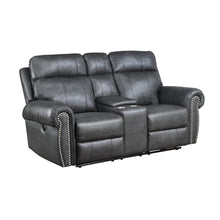 9488GY-2PW Power Double Reclining Love Seat with Center Console