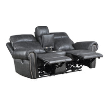 9488GY-2PW Power Double Reclining Love Seat with Center Console