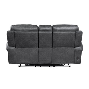 9488GY-2PW Power Double Reclining Love Seat with Center Console