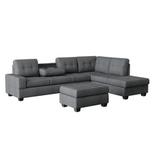 9507DGY*3OT 3-Piece Reversible Sectional with Ottoman