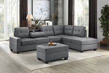 9507DGY*3OT 3-Piece Reversible Sectional with Ottoman