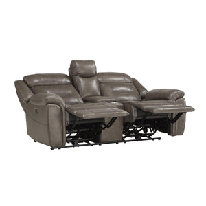 9528BRG-2PWH Power Double Reclining Love Seat with Center Console, Power Headrests and USB Ports