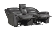9528DGY-2PWH Power Double Reclining Love Seat with Center Console, Power Headrests and USB Ports