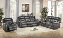 9528DGY-3PWH Power Double Reclining Sofa with Power Headrests and USB Ports
